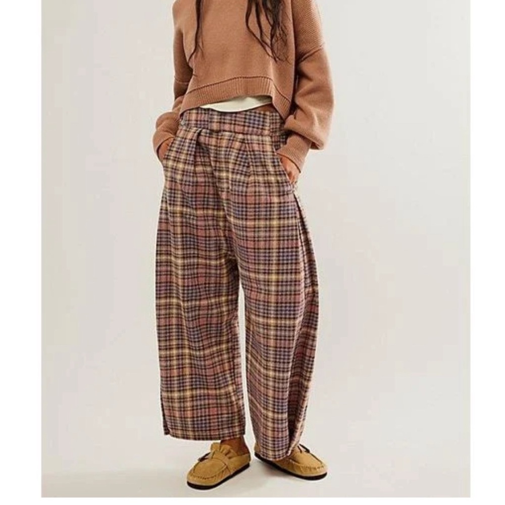 Cool Harbor Plaid Wide-Leg Pants